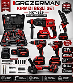 Greezerman Kırmızı 5'li Set Profesyonel Set